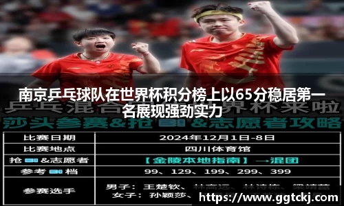 南京乒乓球队在世界杯积分榜上以65分稳居第一名展现强劲实力